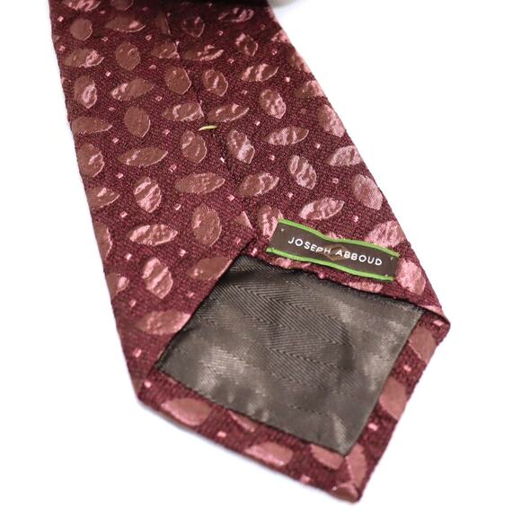 Joseph Abboud Burgundy Textured Silk Tie 3.5” Wide - Picture 2 of 3